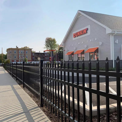 Black Picket Metal Dekoratif Papan pagar besi tempa Tinggi 1,03m