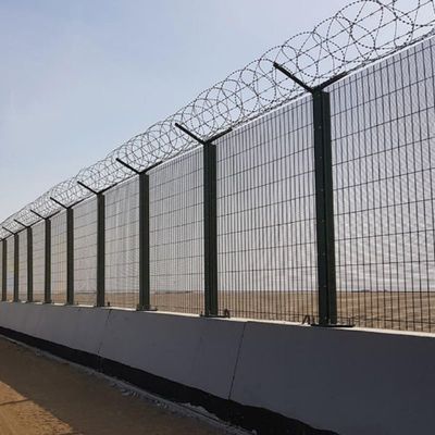 Powder Coated 358 Anti Climb Pagar Panel Hitam Putih