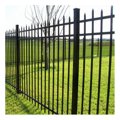 Powder Coated Top Spear Metal Tubular Black Fence Panel Untuk Rumah Taman