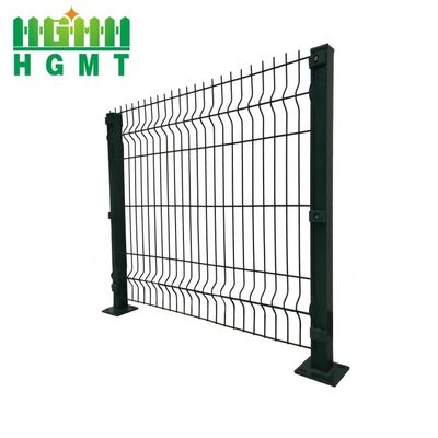 Keamanan luar PVC Green Coating 3d Welded Wire Mesh Fence Panel Bending Curved Perimeter Fence