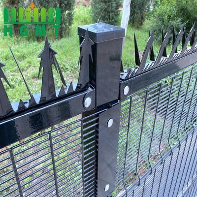 4.0mm PVC dilapisi Anti Climb 358 keamanan pagar Hitam