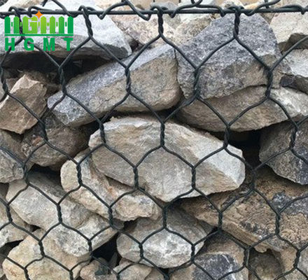 80x100mm Lubang Hexagonal Gabion Hot Dip Galvanized PVC Plastik Lapisan