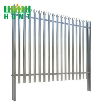 High Standard Palisade Galvanized Metal Security Fencing 2100mm Tinggi Square Post