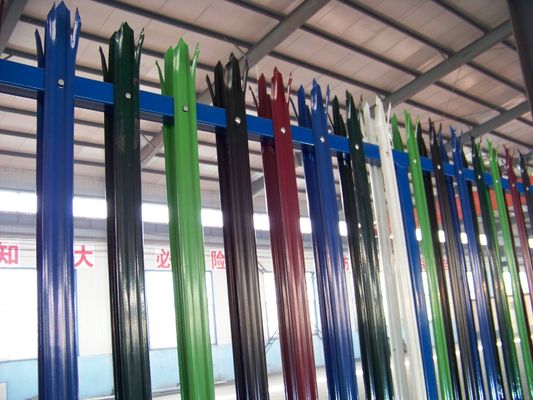 Dekoratif PVC Lapisan Galvanis Baja Palisade Pagar Taman Eropa