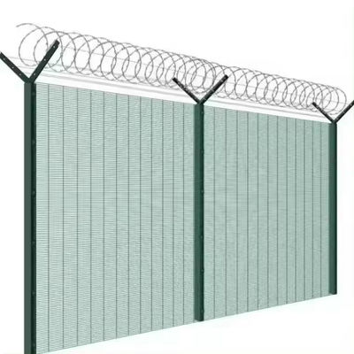 High Security Clearvu Mesh Fence 358 Anti-Climbing untuk Afrika Selatan untuk Driveway Gate Penjara Low Maintenance Steel Iron