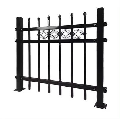 Penjualan panas desain baru pagar baja tubular baja galvanis berlapis hitam 8 kaki untuk taman