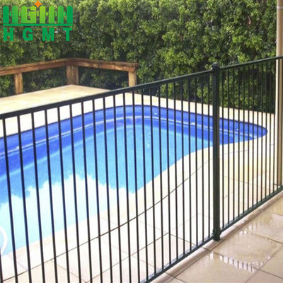 Desain modern mudah dirakit flat top kolam renang baja tabung pagar panel