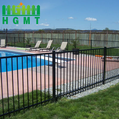 Square Post Steel Tubular Fence Yard Dekorasi Kolam Renang Hitam Pvc Lapisan