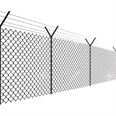 Hot Dip Galvanized Cyclone Wire Mesh 8 Ft Chain Link Fence Roll Untuk Sliver