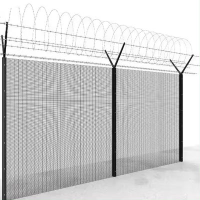 Square Post 1,8m Anti-Climb 358 Security Fencing Galvanized Powder Coated Steel Dan PVC Untuk Perumahan Pertanian