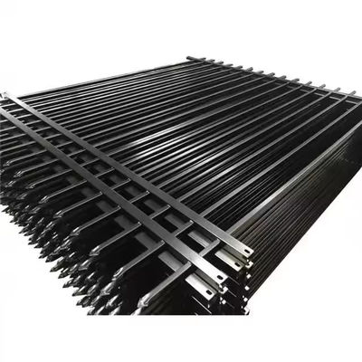 Black Square Tube Zinc Steel Spear Top Picket Fence Steel Metal Tubular Fence