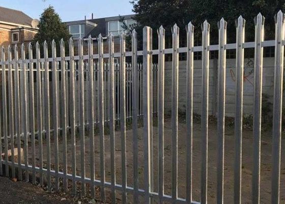 Hot Dip Galvanized Steel Palisade Fencing Bagian W Dengan Razor Wire