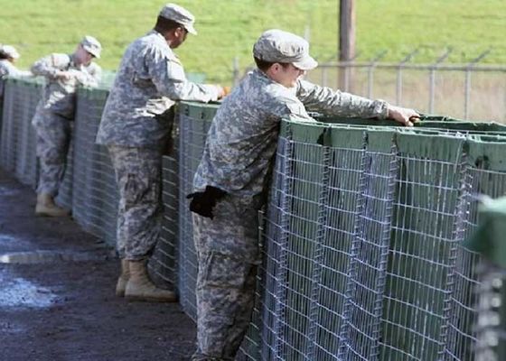 Prefabrikasi Bulat HESCO Dinding 4.5mm Wire Hesco Sand Barrier