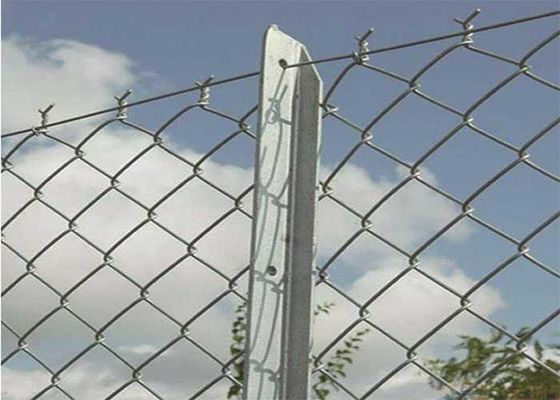 Galvanized 4mm Diamond Chain Link Fencing 60*60mm Mesh