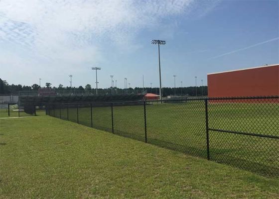 Round Post 1800mm Green Coated Chain Link Fence Sertifikat ISO