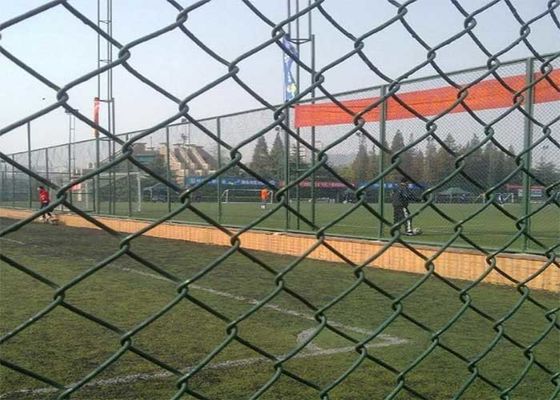 Cyclone 6Ft Metal Chain Link Fencing PVC Lapisan Hijau