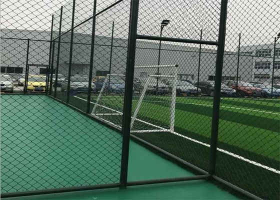 OHSAS 75*75mm Metal Chain Link Fencing Plastik Lapisan Berlian Mesh Fencing