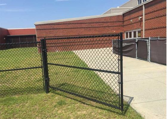 PVC Plastik Lapisan Chain Link Pagar 60 * 60mm Mesh Untuk Taman