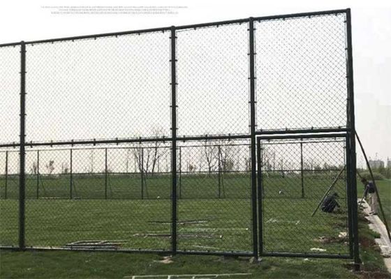 BWG8 sampai BWG16 PVC Diamond Mesh Fencing 3mm Wire Chain Link Fence