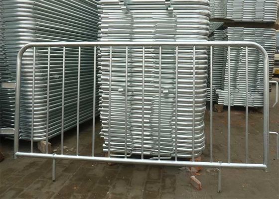 Flat Feet H0.9m Metal Pedestrian Barrier Hot Dip Galvanized Pedestrian Fence