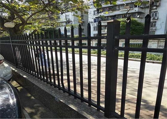 Perumahan L3m Tubular Steel Fence Square Post Hijau Hitam